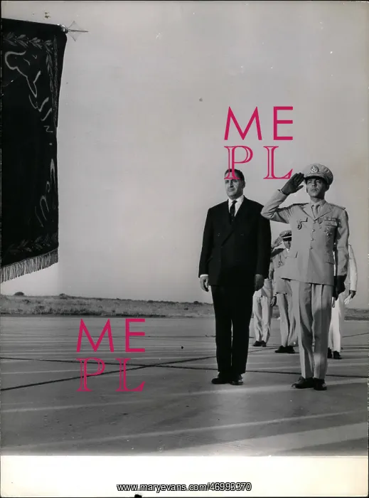 : Ferhat Abbas and King Hassan II in Rabat, Morocco : Ferhat Abbas and King Hassan II in Rabat, Morocco