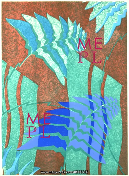 : Fern shaped abstract art deco design : Fern shaped abstract art deco design