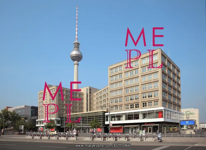 : Fernsehturm or TV Tower and Alexanderplatz, Berlin, Germany : Fernsehturm or TV Tower and Alexanderplatz, Berlin, Germany