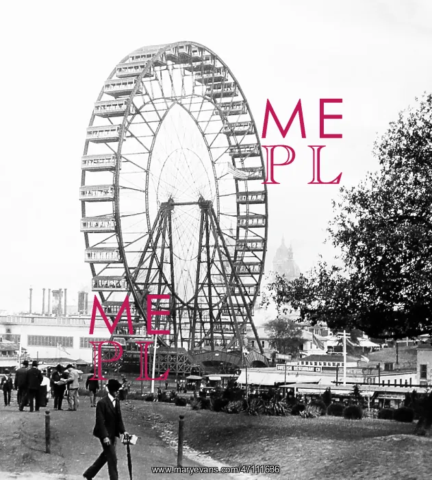 : Ferris Wheel and Swedish Restaurant - St. Louis World's Fair : Ferris Wheel and Swedish Restaurant - St. Louis World's Fair