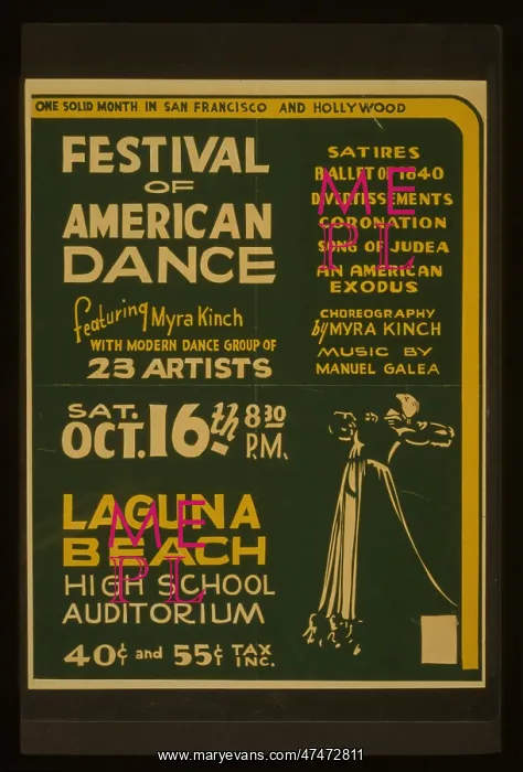 : Festival of American dance featuring Myra Kinch with modern : Festival of American dance featuring Myra Kinch with modern
