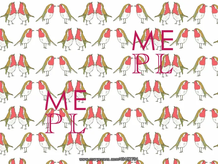  : Festive robins repeating pattern