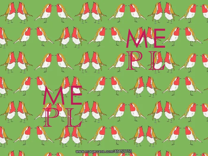  : Festive robins repeating pattern
