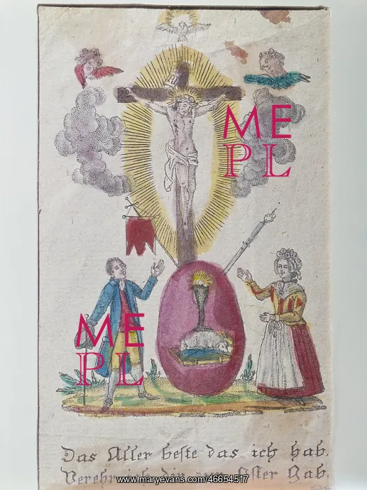 : festivity, Easter, devotional picture, hand coloured : festivity, Easter, devotional picture, hand coloured