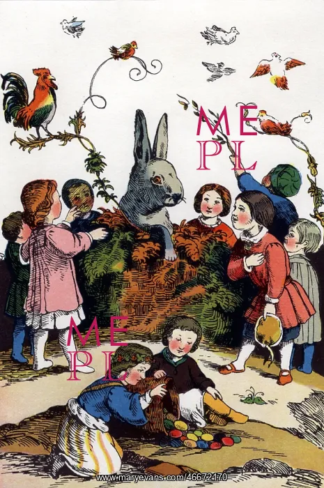: festivity, Easter, Easter bunny with children : festivity, Easter, Easter bunny with children