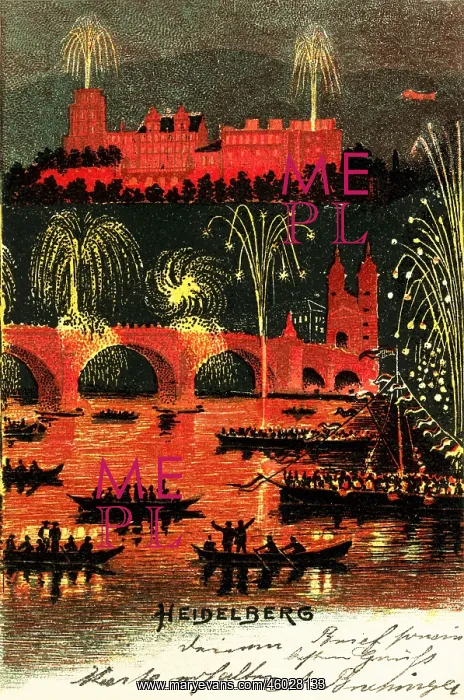 : festivity, fireworks, so called Heidelberg castle : festivity, fireworks, so called Heidelberg castle
