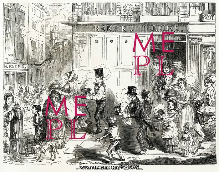 : Fetching home the Christmas dinner 1848 : Fetching home the Christmas dinner 1848