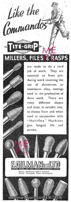 : F.Gilman Machine Tools 1943 : F.Gilman Machine Tools 1943