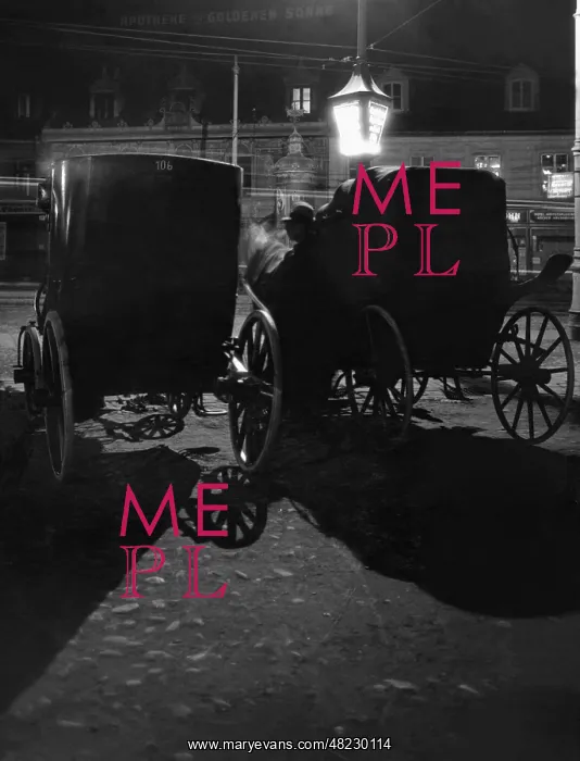 : Fiacre at night in Vienna, 1929 : Fiacre at night in Vienna, 1929