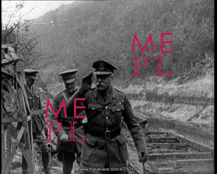 : Field Marshal Douglas Haig Walking Along A : Field Marshal Douglas Haig Walking Along A