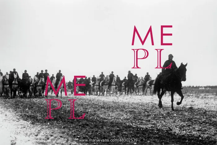 : Field parade of a cavalry division on the Eastern Front : Field parade of a cavalry division on the Eastern Front