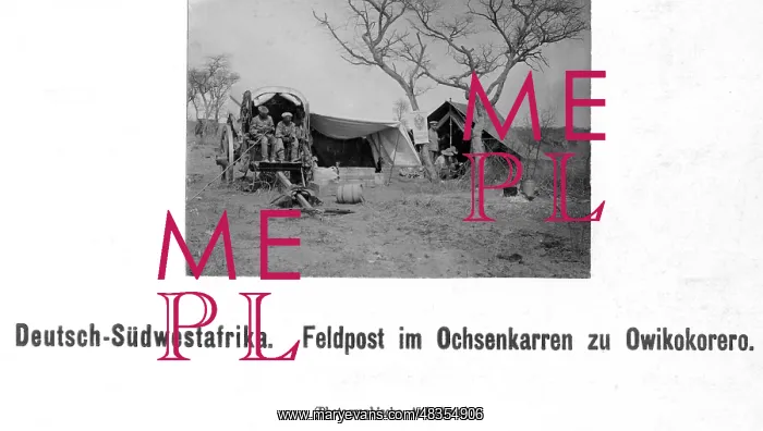 : Field post in oxcart in Owikokorero, 1906 : Field post in oxcart in Owikokorero, 1906