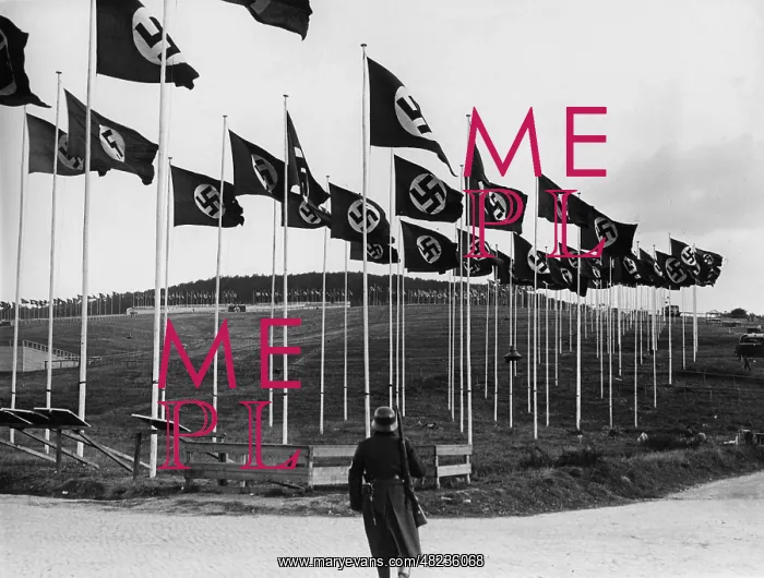 : Field with swastika flags : Field with swastika flags