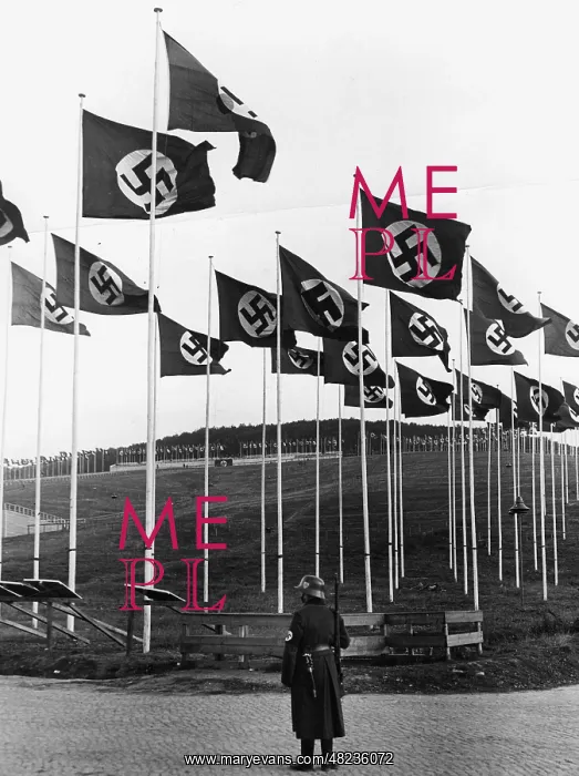 : Field with swastika flags : Field with swastika flags