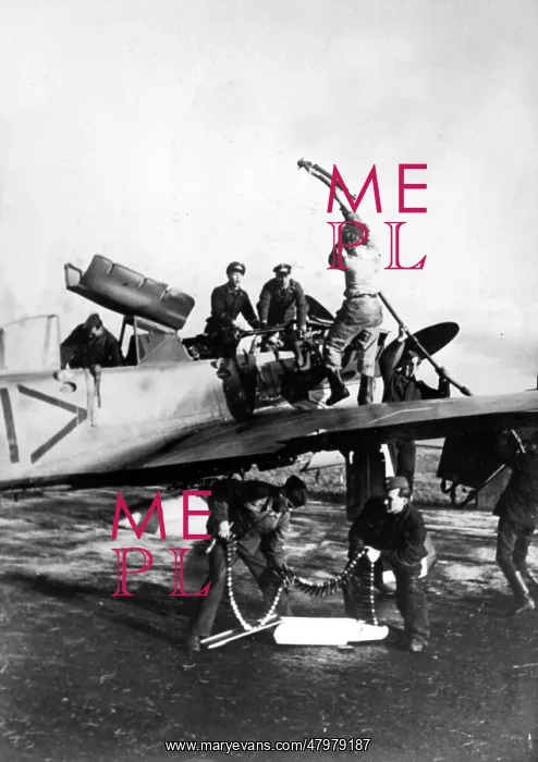 : Fighter Plane Being Prepared for Operation : Fighter Plane Being Prepared for Operation
