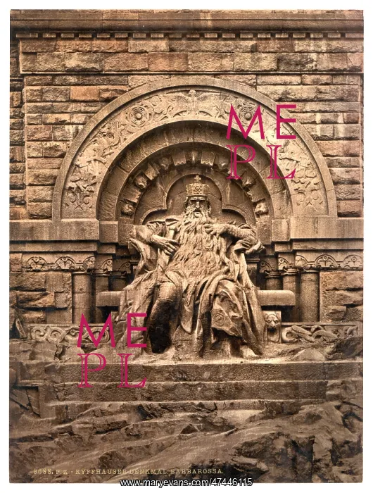 : Figure of Barbarossa, Kyffhauser and Monument, Thuringia, Ge : Figure of Barbarossa, Kyffhauser and Monument, Thuringia, Ge