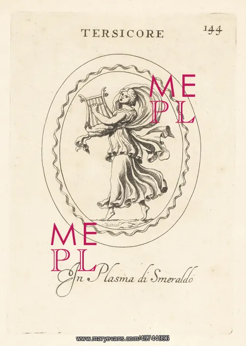 : Figure of Erato or Terpsichore, Greek muses : Figure of Erato or Terpsichore, Greek muses