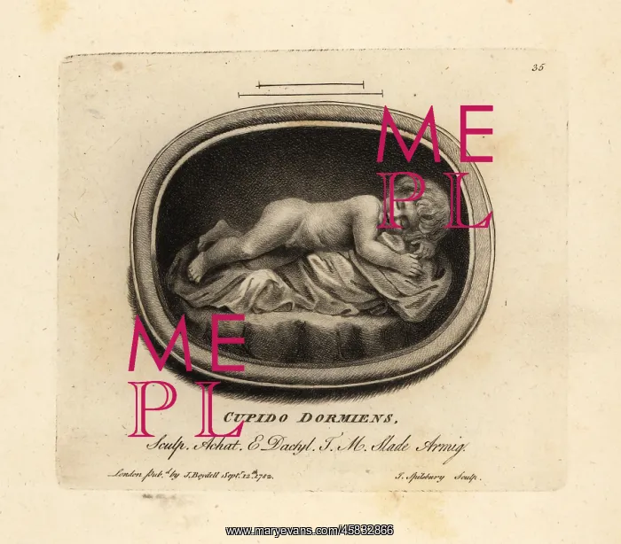 : Figure of a sleeping cupid : Figure of a sleeping cupid
