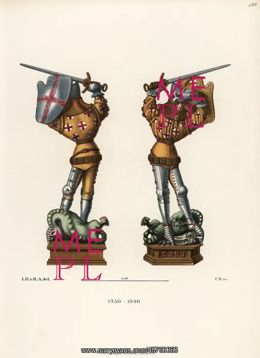 : Figure of St. George slaying a dragon from the Dijon : Figure of St. George slaying a dragon from the Dijon