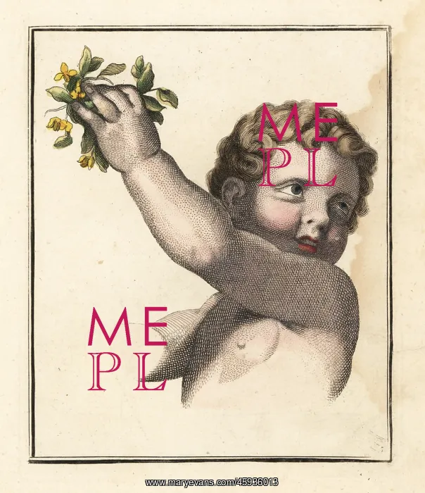: Figure of a young boy with flowers in his hands : Figure of a young boy with flowers in his hands