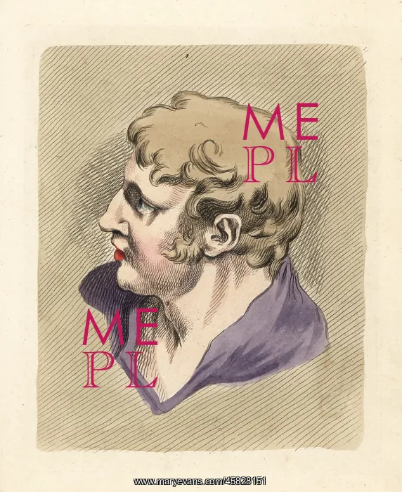 : Figure of a young man in profile : Figure of a young man in profile