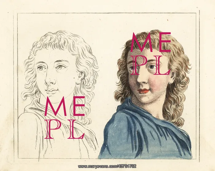 : Figures from an 18th century colouring book : Figures from an 18th century colouring book