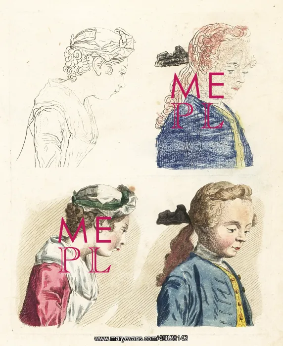 : Figures from an 18th century colouring book : Figures from an 18th century colouring book