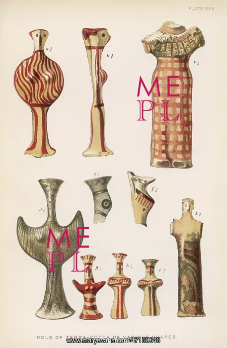 : Figures of gods found at Tiryns, Greece : Figures of gods found at Tiryns, Greece