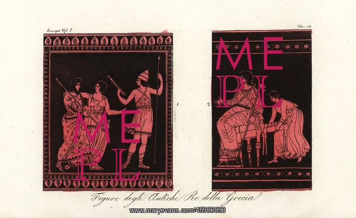 : Figures of Greek kings from ancient vases : Figures of Greek kings from ancient vases