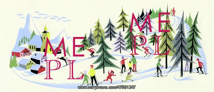  : Figures ski-ing through trees