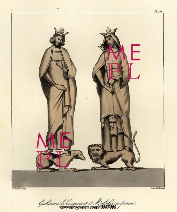  : Figures of William the Conqueror and wife Matilda