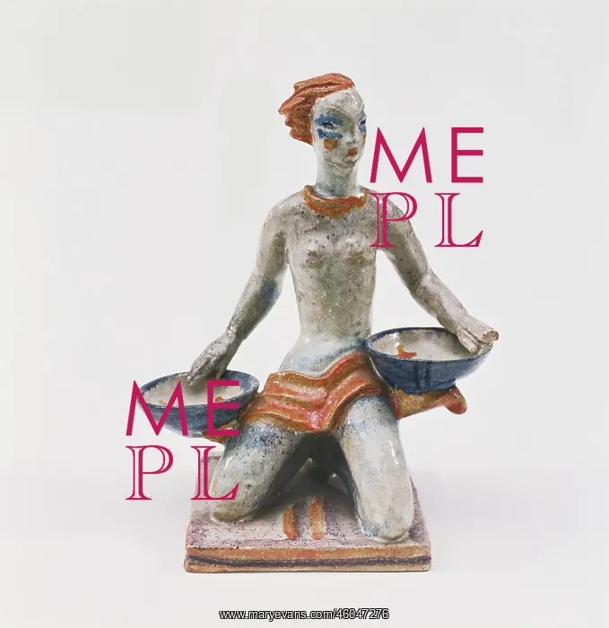: Figurine of a girl with bowls : Figurine of a girl with bowls
