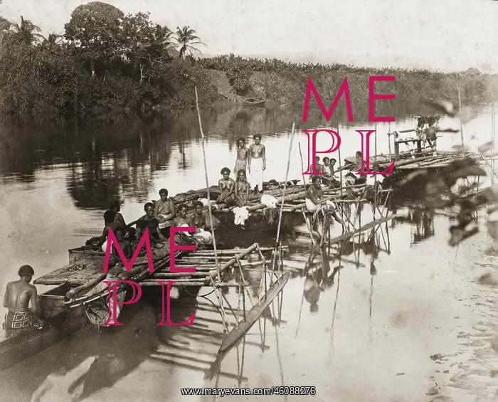: Fijians. People from Fidschi. Photograph. About 1885 : Fijians. People from Fidschi. Photograph. About 1885