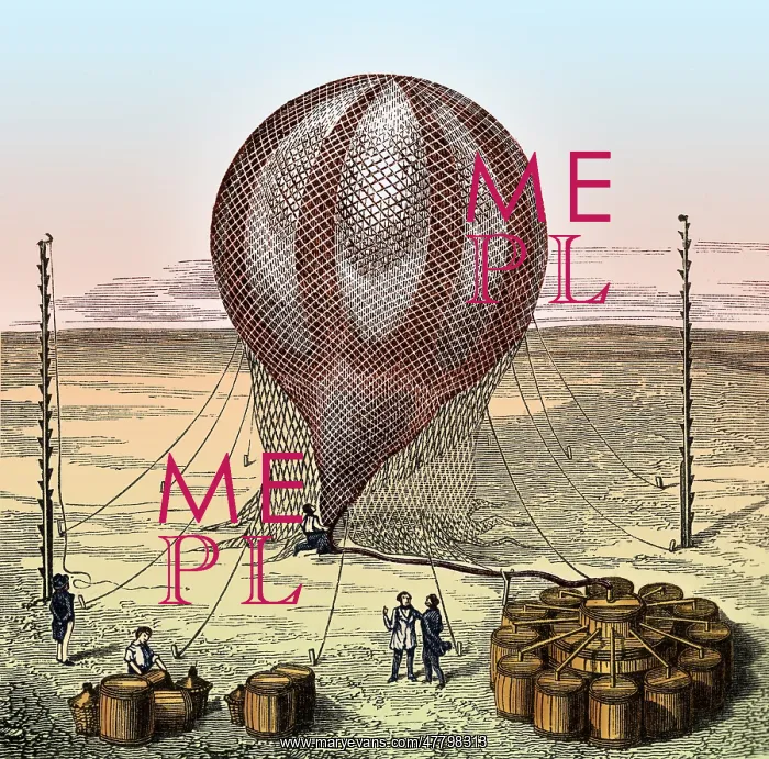 : Filling Hydrogen Balloon, 19th Century : Filling Hydrogen Balloon, 19th Century