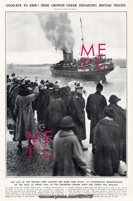 : Final evacuation of British troops from Ireland, 1922 : Final evacuation of British troops from Ireland, 1922