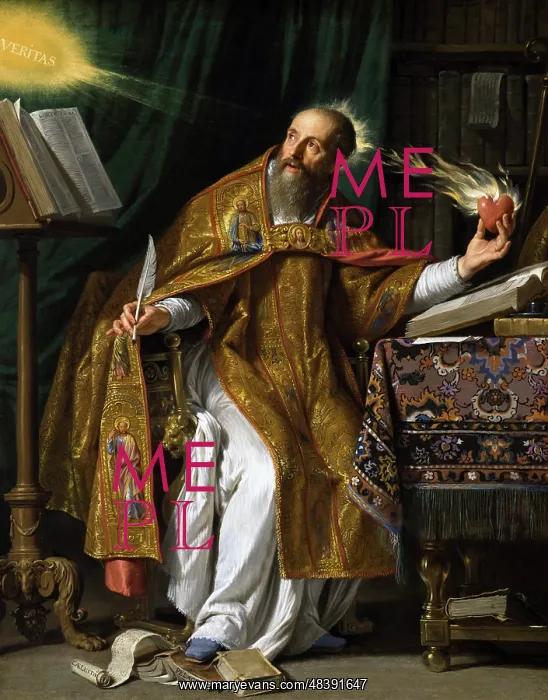 : Fine art painting of Saint Augustine of Hippo in his studio : Fine art painting of Saint Augustine of Hippo in his studio