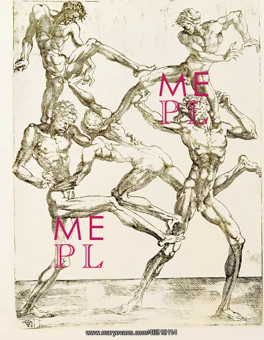 : fine arts, Mannerism, human pyramid of five men : fine arts, Mannerism, human pyramid of five men
