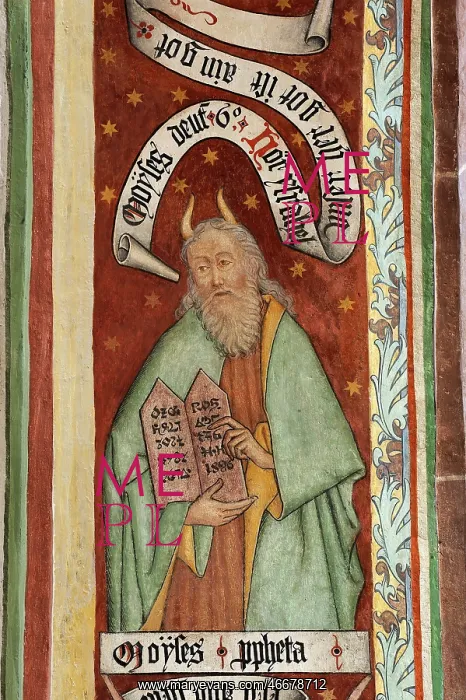 : Moses. fine arts, religious art, Mose, Moses, fresco arch of the side Sisles : Moses. fine arts, religious art, Mose, Moses, fresco arch of the side Sisles