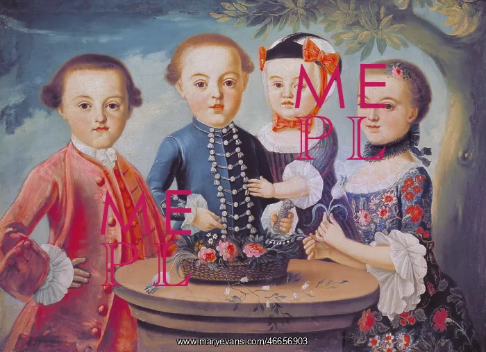: fine arts, Rococo, four of eight children of : fine arts, Rococo, four of eight children of
