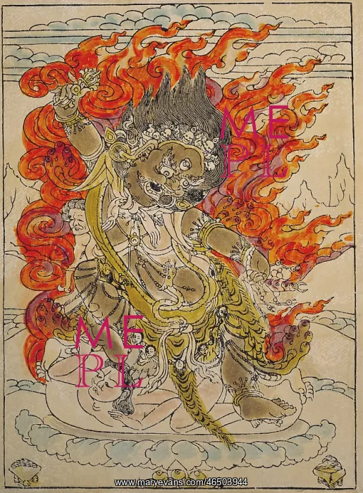: fine arts, Tibet, graphic, protecting god, coloured : fine arts, Tibet, graphic, protecting god, coloured