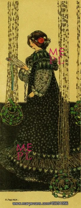 : Finely dressed lady with a book : Finely dressed lady with a book