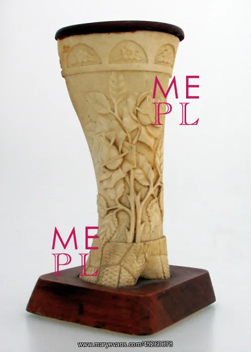 : Finely hand-carved bone ornament by German Internee : Finely hand-carved bone ornament by German Internee
