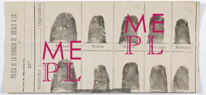 : Fingerprint Card, 1892 : Fingerprint Card, 1892