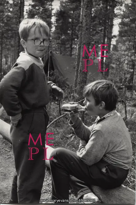 : Finnish boy scouts at camp : Finnish boy scouts at camp