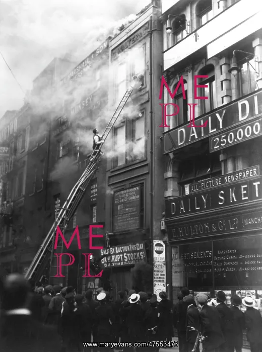 : The Fire Brigade responds to a building fire, Manchester : The Fire Brigade responds to a building fire, Manchester