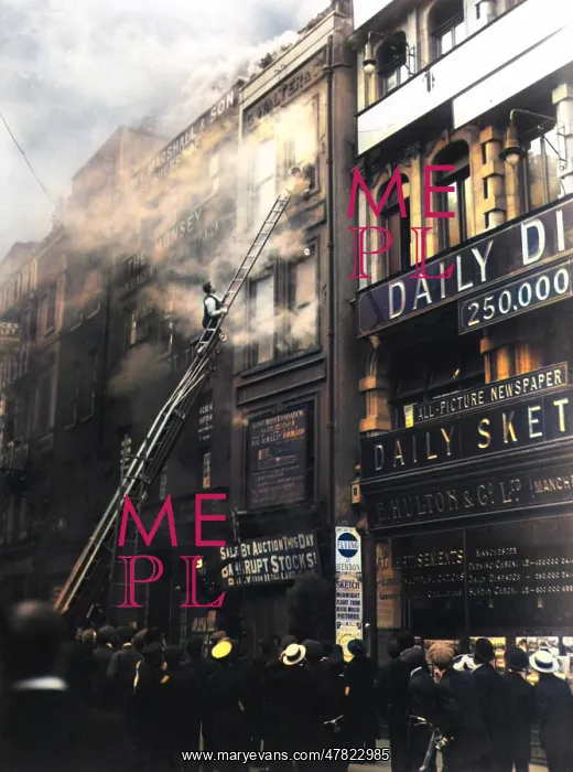 : The Fire Brigade responds to a building fire, Manchester : The Fire Brigade responds to a building fire, Manchester