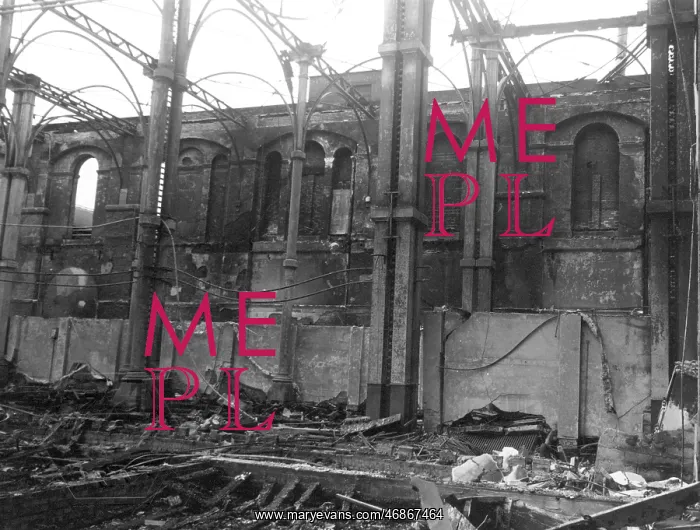 : Fire damage at Alexandra Palace, London : Fire damage at Alexandra Palace, London