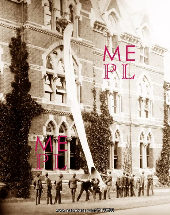 : Fire drill, Rusell Hill Schools, Purley, Victorian period : Fire drill, Rusell Hill Schools, Purley, Victorian period