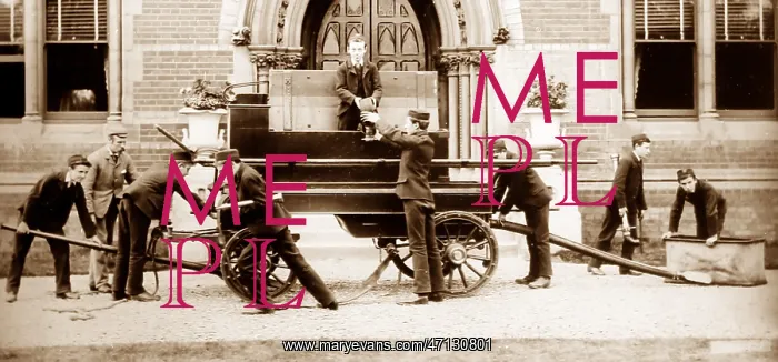 : Fire drill, Rusell Hill Schools, Purley, Victorian period : Fire drill, Rusell Hill Schools, Purley, Victorian period