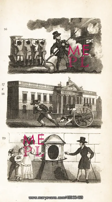 : Fire-Engine, Drawing Goods on a Truck, East India : Fire-Engine, Drawing Goods on a Truck, East India